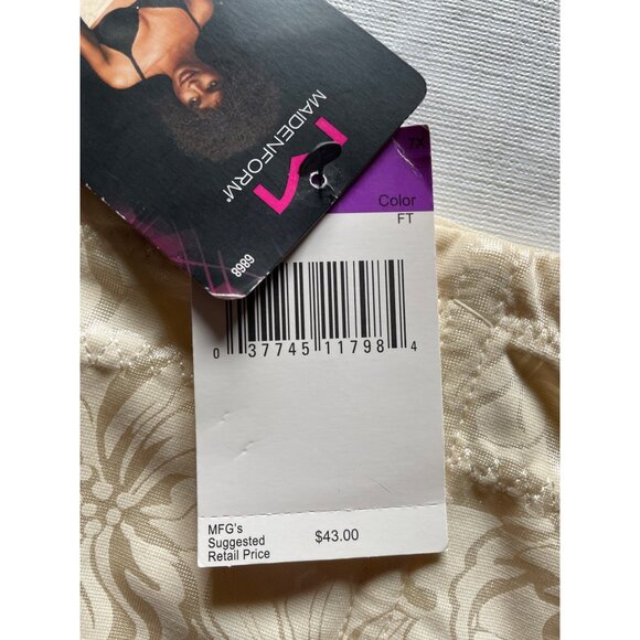 Maidenform Curve-Loving Waistnipper Shapewear Size L Silky Beige Floral Patter - Picture 5 of 9